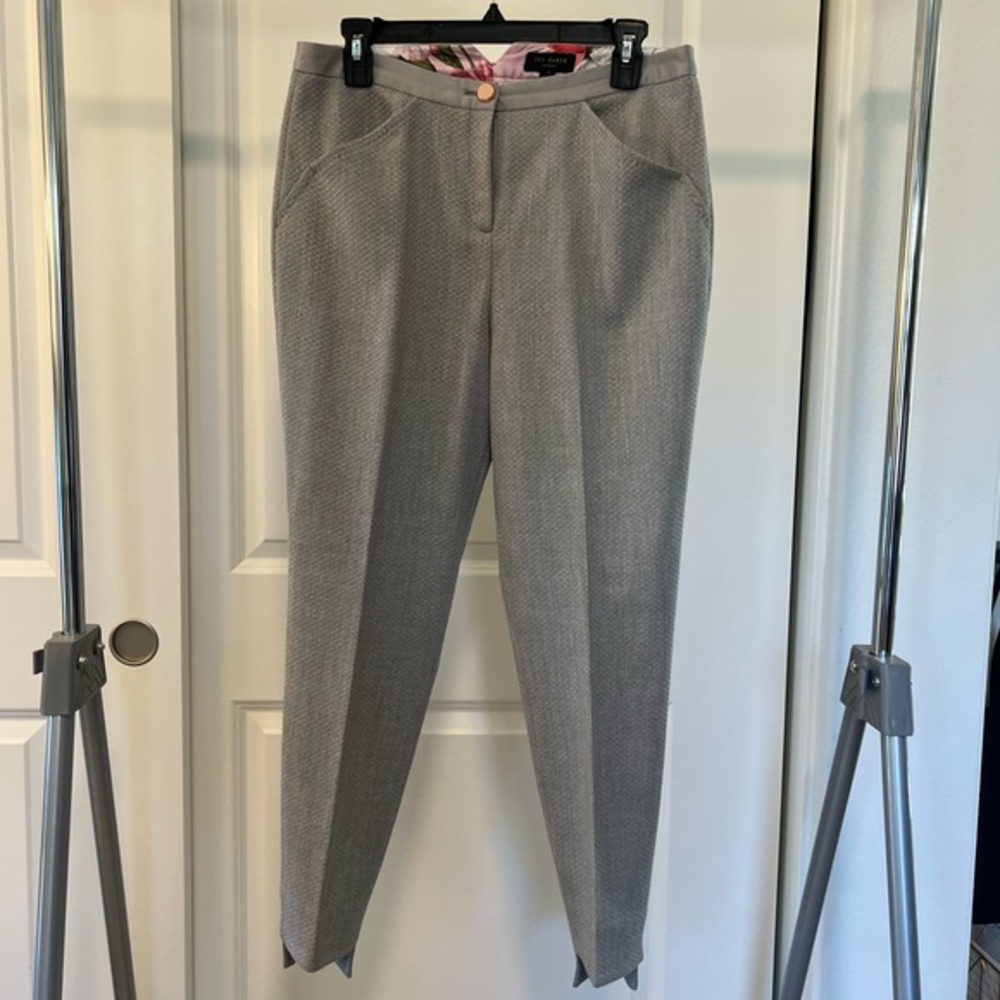 Ted Baker London Womens Stretch Daizit Cropped Trouser Pants Gray Size 2